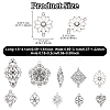 60Pcs 10 Styles Tibetan Style Alloy Flower Connector Charms FIND-YW0010-22-3