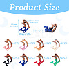 16Pcs 8 Colors Opaque Resin & Walnut Wood Connector Charms RESI-TA0002-69-4