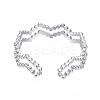 Non-Tarnish 304 Stainless Steel Wave Wrap Open Cuff Ring LS-RJEW-T023-66P-2