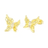 Brass Pave Clear Cubic Zirconia Stud Earring Findings LS-KK-F875-06G-1