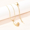 304 Stainless Steel with Acrylic Imitation Pearl Pendant Necklaces NJEW-H088-05C-G-3