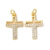 Brass Micro Pave Clear Cubic Zirconia Pendants KK-Q031-35G-03-1