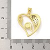 Rack Plating Brass Micro Pave Cubic Zirconia Pendants KK-G513-44G-3