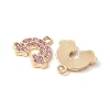 Alloy Pink Rhinestone Pendants PALLOY-E775-15G-2