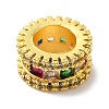 Brass Micro Pave Colorful Cubic Zirconia European Beads KK-C072-15G-2