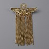 Alloy Eagle Wing with Pentagram Brooch Pin JEWB-WH0030-13C-G-1