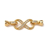 Brass Micro Pave Clear Cubic Zirconia Fold Over Clasps KK-Z121-28G-1