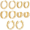5 Piars 5 Style Brass Micro Pave Clear Cubic Zirconia Hoop Earrings EJEW-BBC0001-99-1