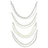 4Pcs 4 Styles Zinc Alloy and ABS Pearl Chains FIND-CJ0004-48-1