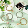 6 Sets 3 Colors Sublimation Blank Alloy & Aluminum Tree of Life Charm Bracelets Set BJEW-NB0001-11-5