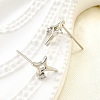 Brass Micro Pave Clear Cubic Zirconia Stud Earrings EJEW-M103-03P-3