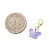 Transparent Glass Butterfly Pendant Decorations HJEW-JM04018-02-3