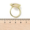 Heart Brass Natural Rose Quartz Finger Rings RJEW-D304-01G-B-3
