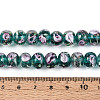 Handmade Lampwork Inner Flower Rondelle Beads Strands LAMP-T022-24F-4