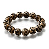 Natural Agate Round Beaded Stretch Bracelets BJEW-U047-01-4