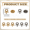 40Pcs 2 Colors 304 Stainless Steel Screw Eye Pin Peg Bails STAS-LP0005-17-2