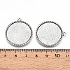 Tibetan Style Carved Rose Alloy Flat Round with Rose Pendant Cabochon Settings TIBEP-Q045-024AS-RS-3