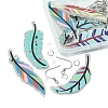 DIY Glitter Acrylic Feather Dangle Earrings Making Kits DIY-FS0006-84-3