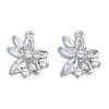 Brass Pave Clear Cubic Zirconia Pendants KK-N235-042P-2