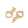 Brass Micro Pave Clear Cubic Zirconia Pendants ZIRC-I367-14G-04-2