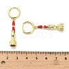 Brass Enamel House Hoop Earrings EJEW-B149-04G-5
