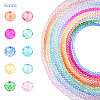 10Strands 10 Colors Transparent Painted Glass Beads Strands DGLA-YW0001-39C-1