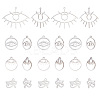 16Pcs 4 Style 201 Stainless Steel Laser Cut Pendants STAS-UN0028-97-1