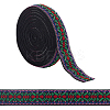 5 Yards Ethnic Style Embroidery Flat Polyester Elastic Cord/Band OCOR-BC0005-15B-1