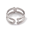 Non-Tarnish 304 Stainless Steel Hollow Out Oval Wrap Open Cuff Rings for Women RJEW-G285-51P-3
