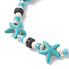 Synthetic Turquoise & Natural Lava Rock Beads Stretch Bracelets for Men Women BJEW-JB11988-03-3