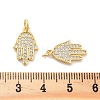 Rack Plating Brass Micro Pave Clear Cubic Zirconia Pendants KK-C063-13G-3