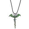 Alloy Enamel Dragon Wrapped Sword Pendant Necklaces LS-NJEW-V005-02P-01-2