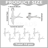 10Pcs 201 Stainless Steel Pendants STAS-LP0003-39-2