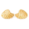 Ion Plating(IP) Shell Shape 304 Stainless Steel Stud Earrings for Women EJEW-L272-021G-1