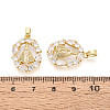 Brass Micro Pave Clear Cubic Zirconia Pendants KK-N259-04G-3