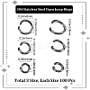 300Pcs 304 Stainless Steel Open Jump Rings STAS-BBC0008-85-2