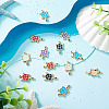 40Pcs 5 Colors Zinc Alloy Enamel Connector Charms ENAM-YS0001-08-6