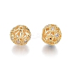 Brass Pave Clear Cubic Zirconia Beads KK-N231-332-1
