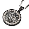 Retro Mandala 201 Stainless Steel Box Chain Constellation Pendant Necklaces for Women Men LS-NJEW-M223-01L-1