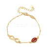 Sports Brass Micro Pave Cubic Zirconia Infinity Link Bracelets BJEW-D386-01C-G-2