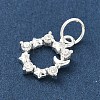 925 Sterling Silver Pave Clear Cubic Zirconia Pendants STER-G049-01D-S-2