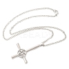 Christian Upside Down Cross & Star Alloy Pendant Pendant Twisted Chain Necklaces for Women NJEW-NH0001-03P-4