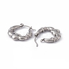 Non-Tarnish 304 Stainless Steel Claddagh Earrings Shape Hoop Earrings for Women EJEW-G314-12P-2