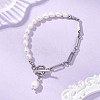 Natural Cultured Freshwater Pearl Beads Link Bracelets BJEW-JB13511-02-1