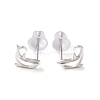 Anti-Tarnish Rhodium Plated 999 Fine Silver Dolphin Stud Earrings for Women EJEW-S215-04P-2