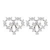 Rack Plating Heart Brass Stud Earrings EJEW-N055-33P-RS-2