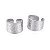 Non-Tarnish 304 Stainless Steel Snake Pattern Open Cuff Ring RJEW-S405-257P-1