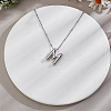 1pc Brass Chain with Alloy Letter Pendants Necklaces NJEW-LP0001-41M-P-3
