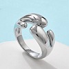 304 Stainless Steel Cuff Rings for Women RJEW-A063-01F-P-1