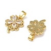 Clover Brass Micro Pave Cubic Zirconia Pendants KK-M325-13B-G-2
